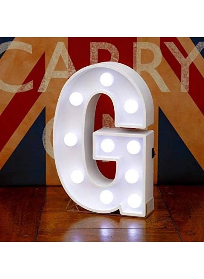 سلة لوحة مضيئة بحرف LED خشبي أبيض (G) - Image 1